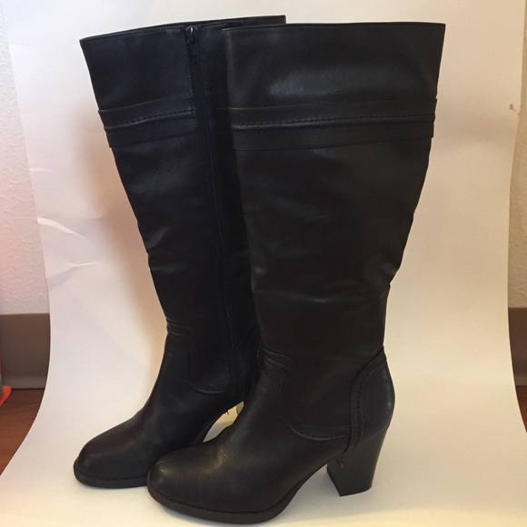 Black Knee High Boots Size 7 - Picture 1 of 5